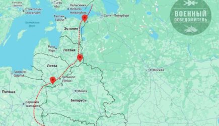 Военкоры составили карту пролета дронов ВСУ через страны Балтии для ударов по России